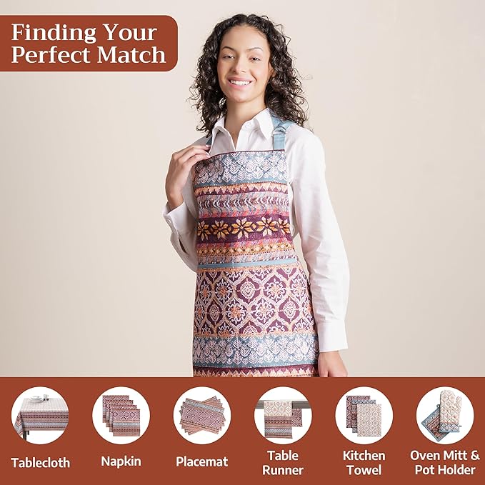 Maison d' Hermine 100% Cotton Apron for women with Pocket Kitchen Chef Apron for Men Cooking Mothers Day Gifts