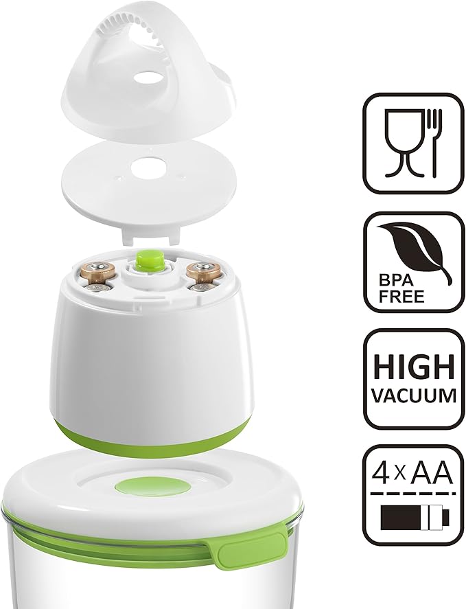 FOSA Starter Set Food Sealer Vacuum Sealer Reusable Container Set - Premium Vacuum Sealers for Food Storage, Airtight Preservation - Includes Turtle Vacuum Pump and 3 Vacuum Seal Containers