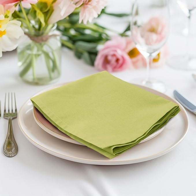 COTTON CRAFT Easter Cloth Napkins - Set of 8 Soft 100% Cotton Assorted Table Napkins - 2 Each in Pink, Blue, Yellow, Green – Reusable Machine Washable Spring Summer Multi-Color Napkins - 17x17