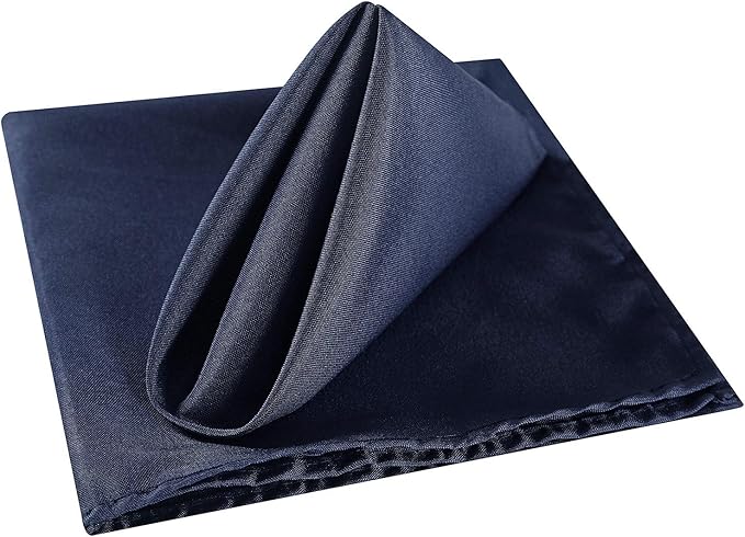 Cloth Napkins 20x20 inch Washable Polyester Dinner Napkins Soft Table Napkins for Wedding Party Dining Banquet(Navy,25PCS)