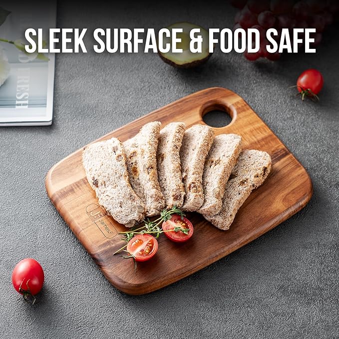 Wood Cutting Boards for Kitchen,JAMES.F Acacia Wooden Heavy Duty Cutting Board, Chopping Serving Boards with Hanging Hole for Meat Bread or Vegetables