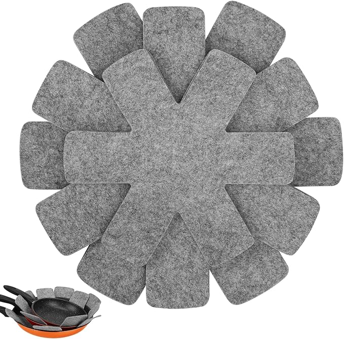 BOYAN Pot and Pan Protectors, Thicker Felt Pan Pot Separators for Stacking, Set of 12 & 3 Different Sizes, Cookware Protectors for Stacking Skillet Ceramic Saucepan Glassware