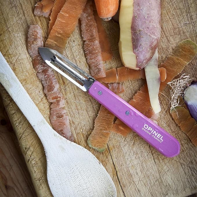 OPINEL Essential No.115 Peeler, Hornbeam Wood Handles, Made in France (Dark Blue)