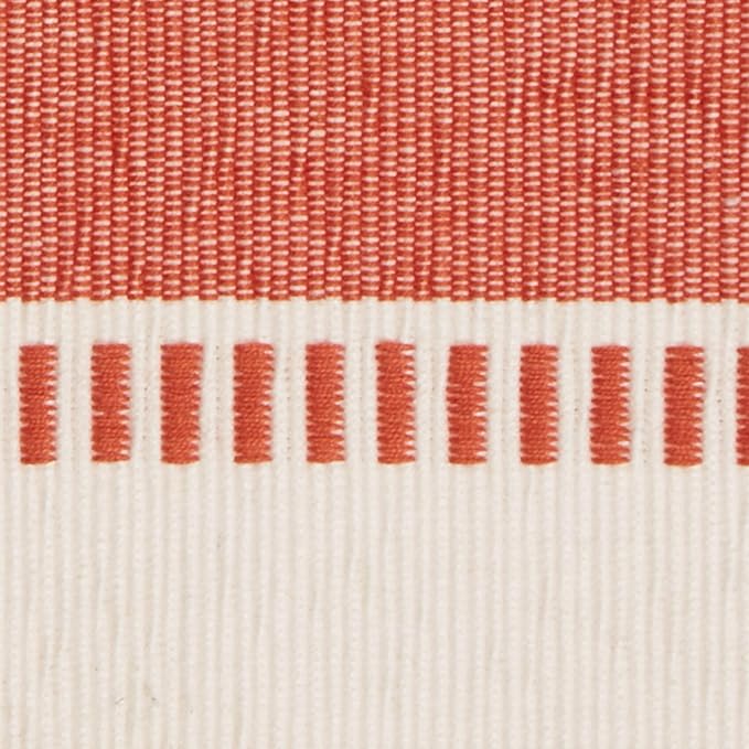DII Dobby Stripe Woven Table Runner, 13x72 (13x77.5, Fringe Included), Spice