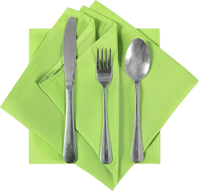 Bailarina Cloth Napkins Set of 120,17x17 inches Dinner Napkins Cloth Washable,Polyester Square Table Cloth Napkin Bulk with Hemmed Edges Ideal for Banquets, Parties and Weddings-Apple Green