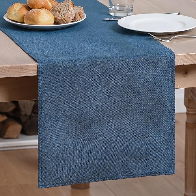 Artoid Mode Navy Blue Table Runner, Seasonal Summer Fall Washable Kitchen Dining Table Decoration for Home Party Decor 13x108 Inch