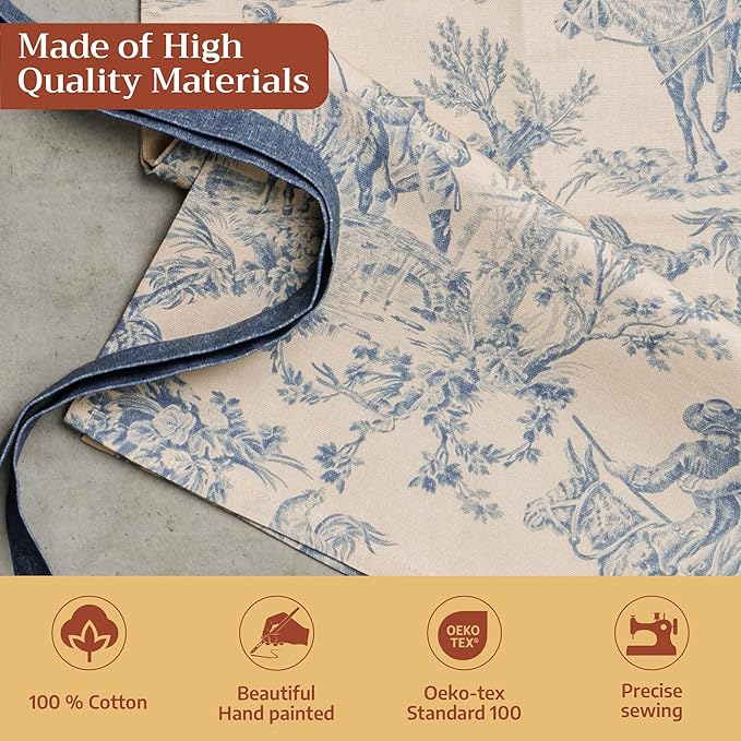 Maison d' Hermine 100% Cotton Apron for women with Pocket Kitchen Chef Apron for Men Cooking Mothers Day Gifts