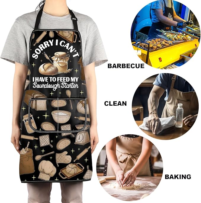 JNIAP Bread Baking Apron Bread Baker Aprons i Loaf Sourdough Baking Mom Gifts Baking Master Apron