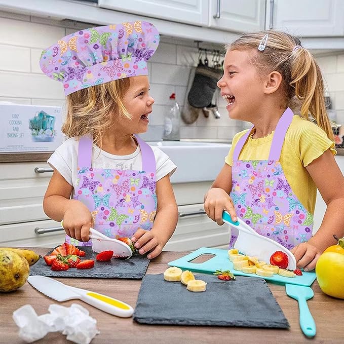 Kids Aprons for Girls Toddler Aprons with Pockets for Kids Cooking Baking Painting Crafting Art Gardening Adjustable