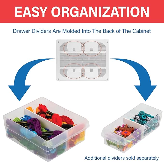 Akro-Mils 16-Drawer Plastic Drawer Storage Cabinet for Garage Organization, Beads, Makeup Organizer, Building Bricks Storage, Teacher Toolbox, 10-1/2" W x 6-1/2" D x 8-1/2" H, 10716 Black