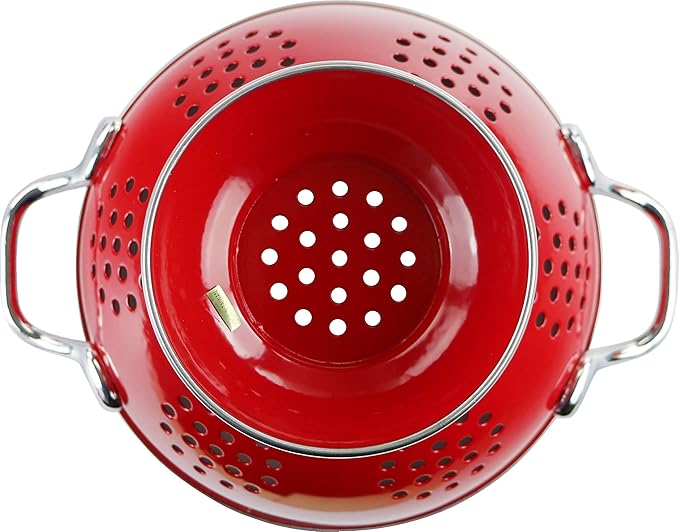 Calypso Basics by Reston Lloyd Powder Coated Enameled Colander, 1 Quart, Red