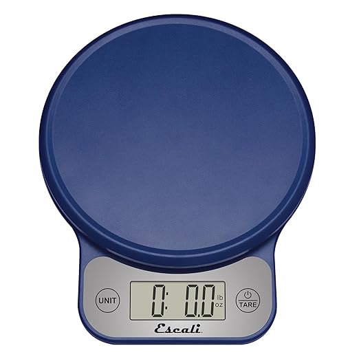 Escali Telero Digital Food Scale, High Precision Kitchen Scale for Cooking, Baking, Portion Control, Meal Prep, Weigh in Grams and Ounces, 11 lb Capacity, Blue (T136)