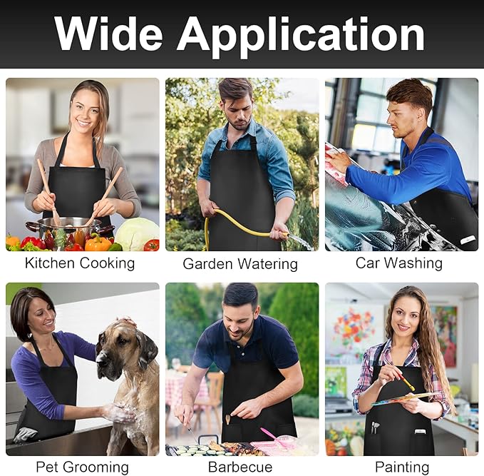 Gotega Waterproof Rubber Vinyl Apron Adjustable Dishwasher Apron - Apron for Women Men Heavy Duty Work Apron