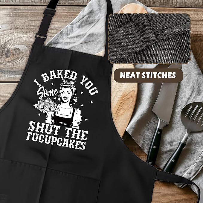 Funny Aprons for Women - Baking Gift for Women, Mothers Day Christmas Birthday Gifts, Perfect for Cooking, Bartending