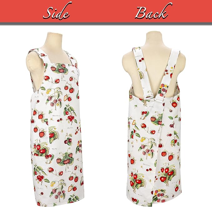 NEOVIVA Kitchen Aprons for Women with Pockets,Cooking Aprons for Women,Vintage Apron for Baking Gardening,Gifts for Mothers