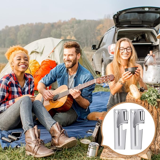 40 Pack P-38 Can Opener Manual Military Style Survival Kit Stainless Steel Camping Can Opener Portable Army Survival Kits Emergency Can Tool for Travel Camping
