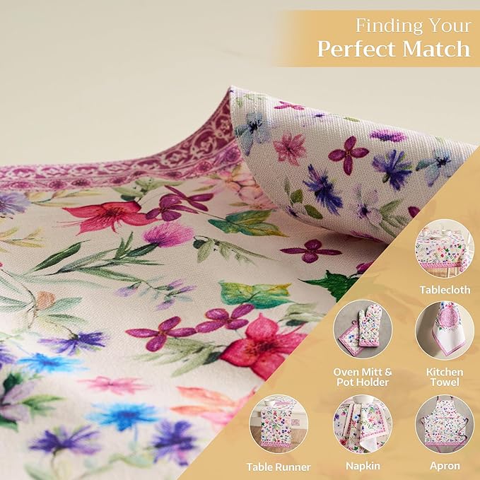 Maison d' Hermine Placemats Set of 4 100% Cotton Washable Cloth Place Mats Reusable Table Mats for Kitchen Dining Party Wedding Gifts for Mothers Day Spring/Summer (Chardon, 13" x 19")