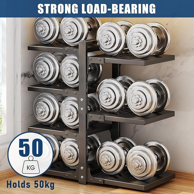 Pot Rack Organizers：CASONNIK 7-Tier Adjustable Heavy Duty Pan Organizer Rack for Cabinet ，Multiple Use Modes，Pot Rack & Pan Rack for Kitchen Counter and Cabinet