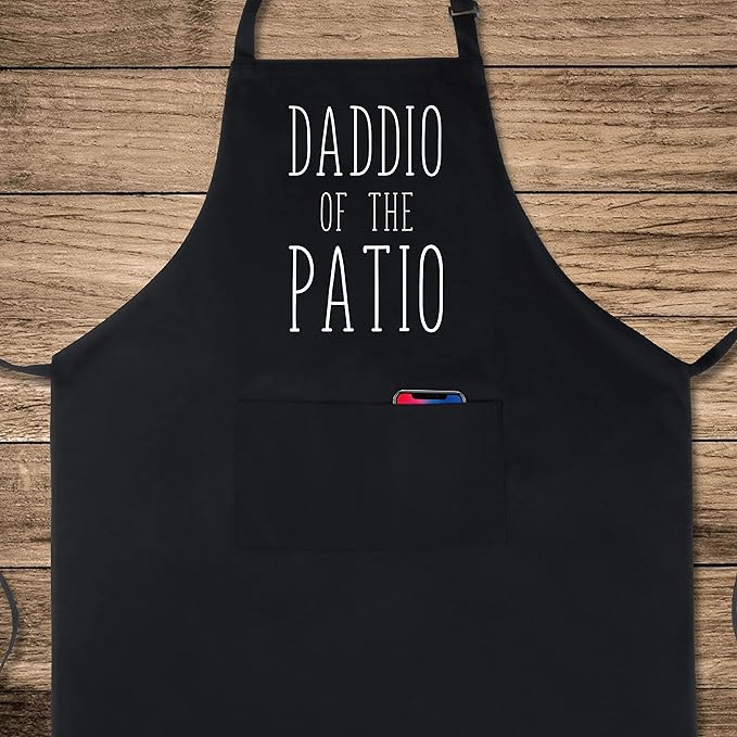 Xornis 100% Cotton Funny Apron with 2 Pockets for Men Women BBQ Grilling Adjustable Bib Black Aprons Gifts Cooking Kitchen