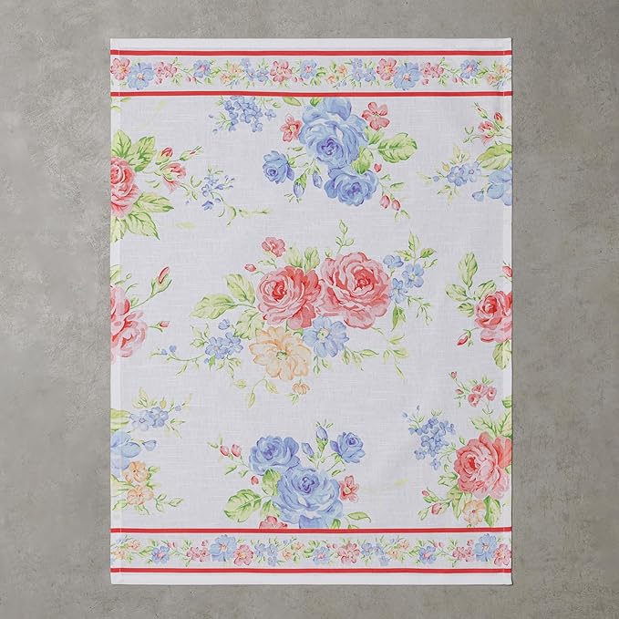 Maison d' Hermine Kitchen Towels Set of 3 100% Cotton 27.50" x 20" Reusable Cloth Tea Dish Towels Absorbent with Hanging Loop for Kitchen Gifts for Mothers Day Spring/Summer (Vintage Floral)