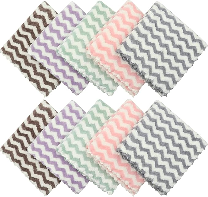 Microfiber Cleaning Cloth Lint Free Cleaning Rags, 10 Pack Fast Drying Dish Rags for Cleaning, Super Absorbent Kitchen Dish Cloths for Wash Dishes,12 in x 12 in, Mix Color