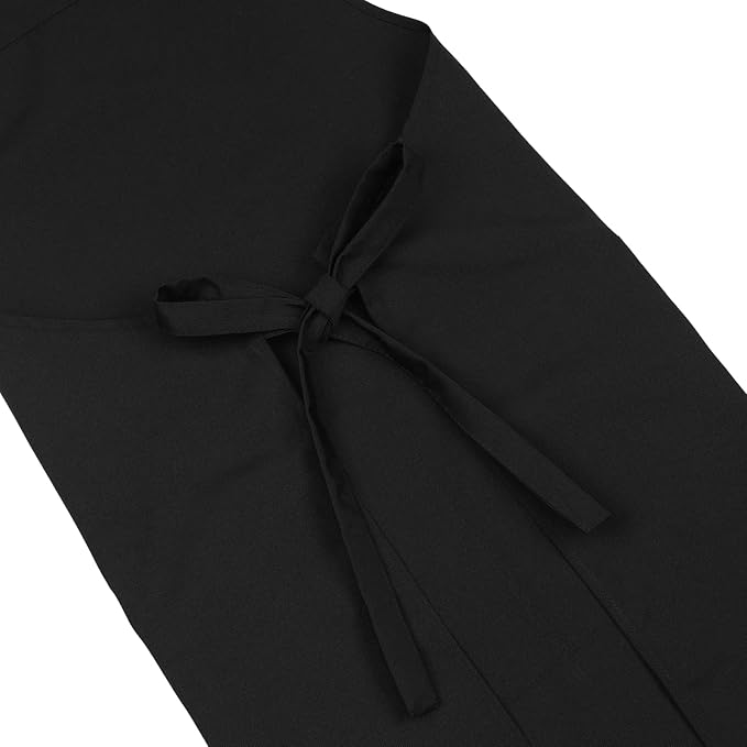 Apron for Men Women with Adjustable Straps and Large Pockets, Canvas Cotton Cooking Kitchen Chef Bib Aprons Waterproof Black