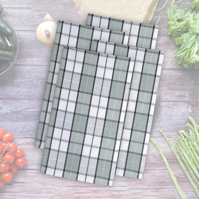 Urban Villa Cloth Napkins 100% Cotton Dinner Napkins Highly Absorbent 20x20 Inches (Set of 12) Majestic Checks Reusable Washable Soft Durable Premium Napkins Ideal for Home Wedding Parties