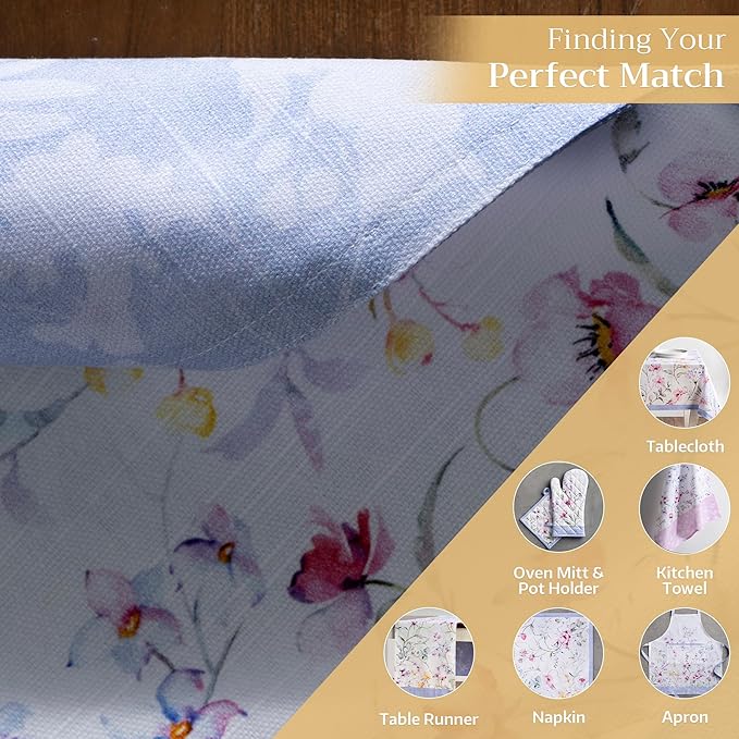 Maison d' Hermine Placemats Set of 4 100% Cotton Washable Cloth Place Mats Reusable Table Mats for Kitchen Dining Party Wedding Gifts for Mothers Day Spring/Summer (Summer Floral, 13" x 19")