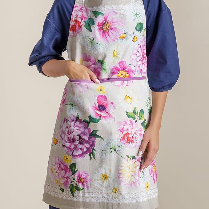 Maison d' Hermine 100% Cotton Apron for women with Pocket Kitchen Chef Apron for Men Cooking Mothers Day Gifts