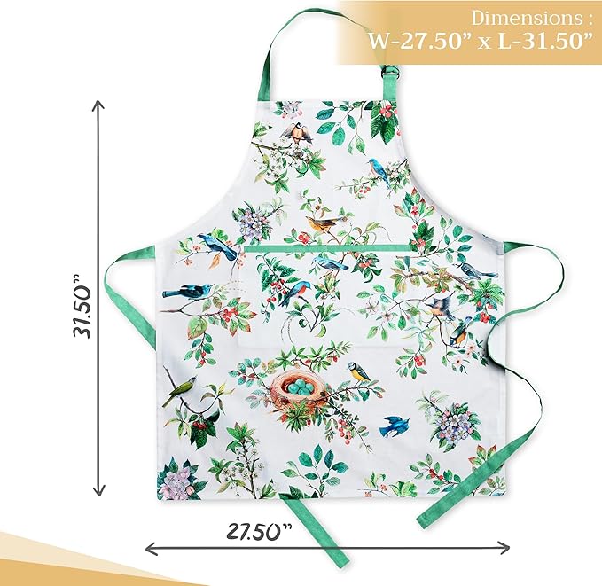Maison d' Hermine 100% Cotton Apron for women with Pocket Kitchen Chef Apron for Men Cooking Mothers Day Gifts