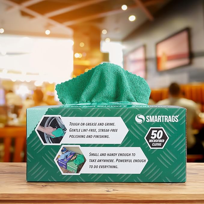 Arkwright Smart Rags Microfiber Cleaning Cloths, Pallet of 14400, Lint Free 180 GSM Reusable Towels for Auto, Office and Household Cleaning, 12 x 12 in, Green