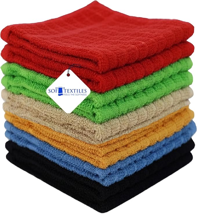 Kitchen Towels Set of 12 (15x25 Inch) – Cotton Dish Towels, Super Absorbent & Soft Kitchen Hand Towel, Dish Towels, Tea Towels & Bar Towels for Kitchen Drying & Cleaning