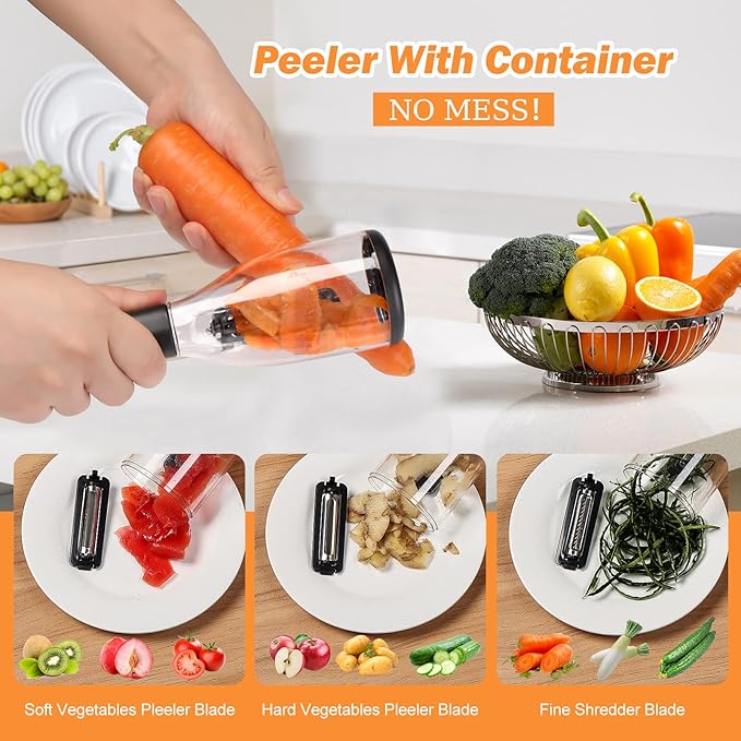 3 in1 vegetable peeler with container.New with box storage kitchen special fruitpeeler,Peeling knife with storage box in kitchen tool.Fruits and veggie peeler with catcher