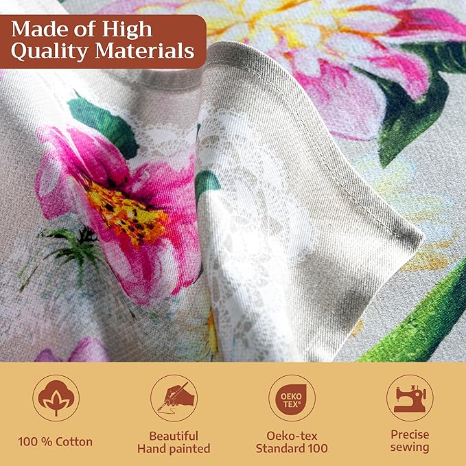 Maison d' Hermine Cloth Napkins Set of 4 100% Cotton Everyday Reusable Square Napkins Cloth Washable Dinner Party Wedding Restaurant Gifts for Mothers Day Spring/Summer (Pivoine, 20" x 20")
