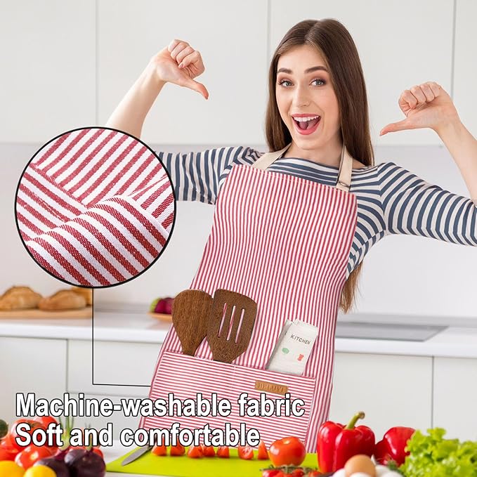 BeLuyi Adjustable Bib Apron with 2 Pockets Chef Cooking Kitchen Restaurant Aprons for Women Men