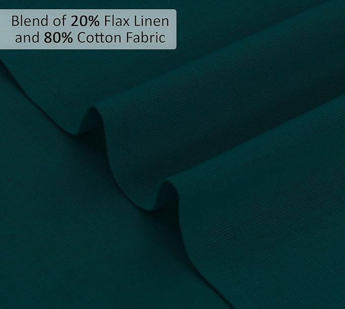 Ruvanti Linen Napkins Set of 12, 18x18 Cloth Napkins, Cotton Linen Blend Napkins Cloth Washable, Soft, Reusable Dinner Napkins for Wedding, Parties, Christmas, Thanksgiving, Everyday Use - Teal