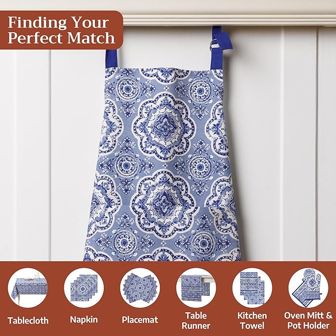 Maison d' Hermine 100% Cotton Apron for women with Pocket Kitchen Chef Apron for Men Cooking Mothers Day Gifts