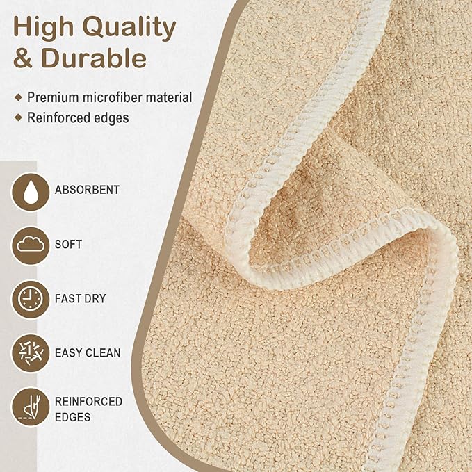 SINLAND Microfiber Dish Towels for Drying Dishes Premium Sublimation Blank Towels Fast Drying Tea Towel Polyester Kitchen Towel 16 Inch X 24 Inch 10 Pack Cream