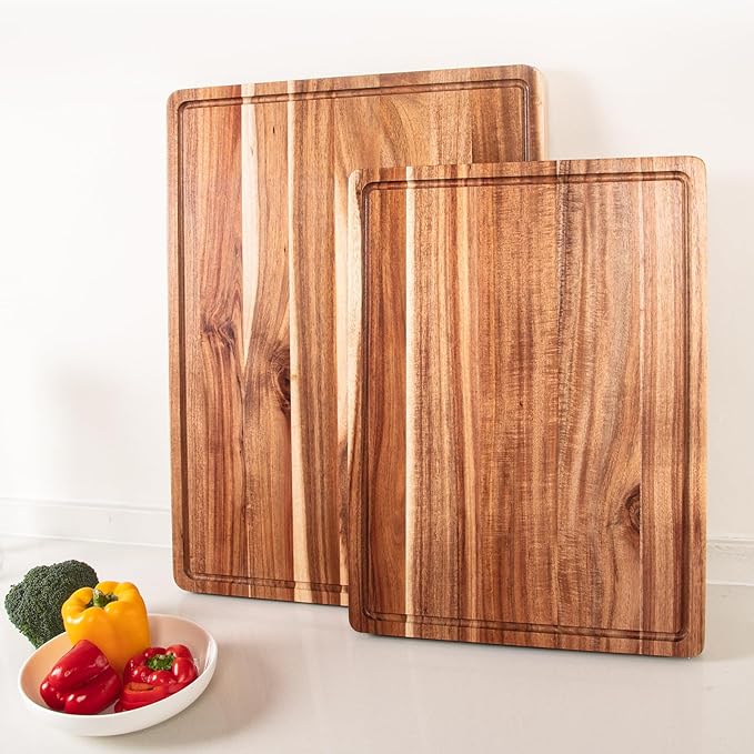 24 Inch XXL Countertop Cutting Boards, Extra Large Chopping Board for Kitchen, Butcher Block Carving Board for BBQ, Turkey, Meat, Large Charcuterie Board with Handles, Juice Groove