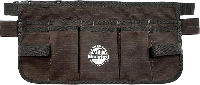 Graintex Heavy-Duty Ripstop Canvas Tool Apron – 12 Pockets, Adjustable Belt, Reinforced Stitching – Carpenter, Gardener, and DIY Utility Waist Apron