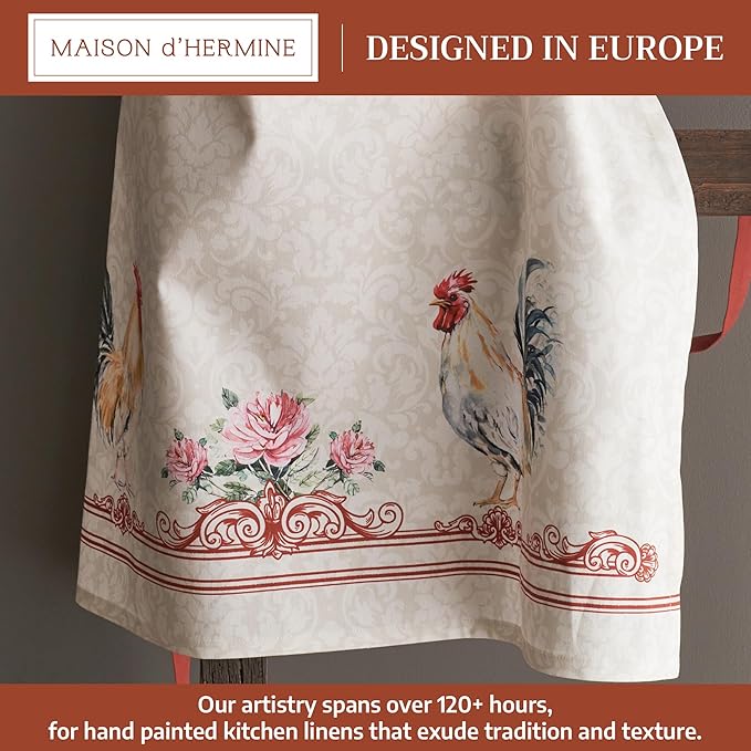 Maison d' Hermine 100% Cotton Apron for women with Pocket Kitchen Chef Apron for Men Cooking Mothers Day Gifts
