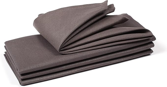 Hemmed Edge Cloth Dinner Napkins Set of 4 18x18 Inches - Charcoal, Soft Decorative Premium Dinning Table Linen Napkin Ideal for Kitchen, Spring, Easter | Washable Polyester Fibre Napkin for Home Décor