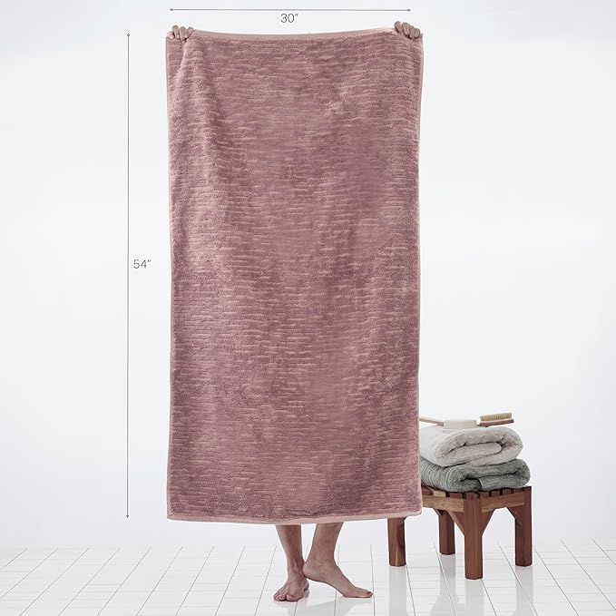 SKL Home CloudSoft 100% Cotton Luxury 6-Piece Towel Set, 600 GSM, Ultra Plush & Absorbent - 2 Bath Towels, 2 Hand Towels, 2 Washcloths, Clay