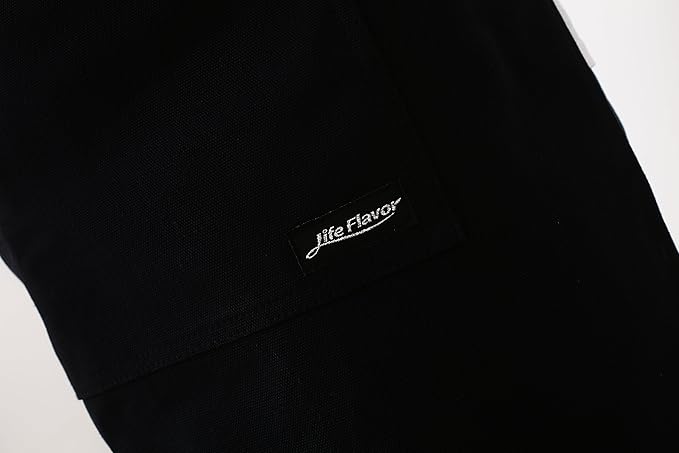 Heavy Duty Canvas Work Apron,Tool Pockets, Back Straps Adjustable（black）