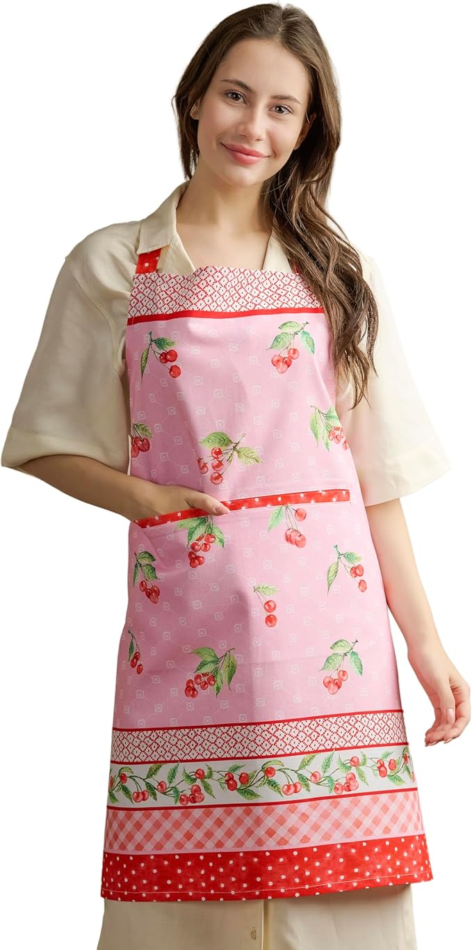 Maison d' Hermine 100% Cotton Apron for women with Pocket Kitchen Chef Apron for Men Cooking Mothers Day Gifts
