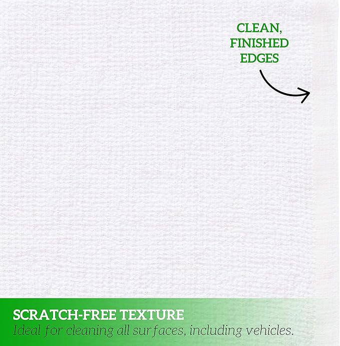 GREEN LIFESTYLE Terry Towels 14" x 17" 60 Pack - Cotton Bar Towels, Cleaning Rags, Absorbent Terry Cloth Kitchen Towels for Restaurant, Food Service and Home Use (White with Blue Stripe)