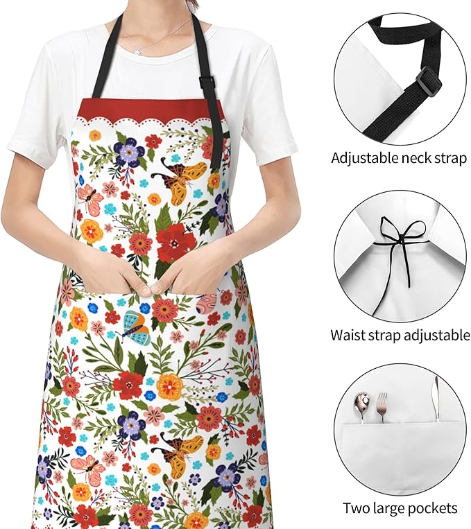 Funny Apron Polyester Grooming Aprons with Pocket for Cooking Kitchen Grilling Adults