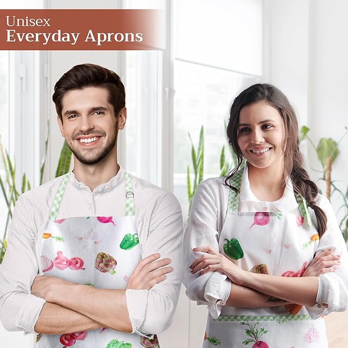 Maison d' Hermine 100% Cotton Apron for women with Pocket Kitchen Chef Apron for Men Cooking Mothers Day Gifts