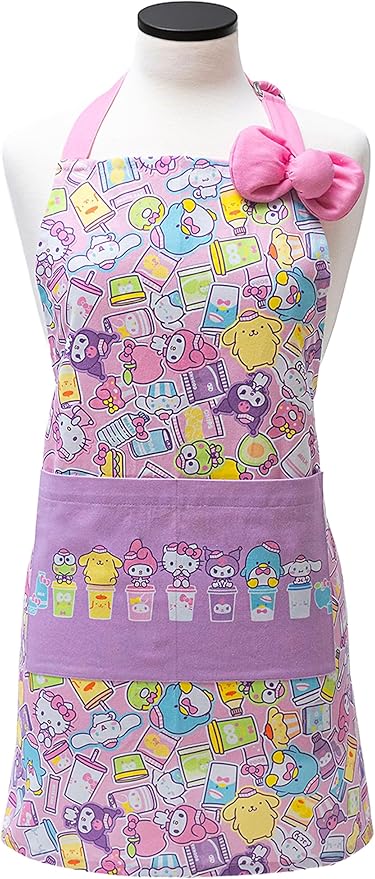 Handstand Kitchen Hello Kitty Print 28" Adult Apron and Pot Holder Set