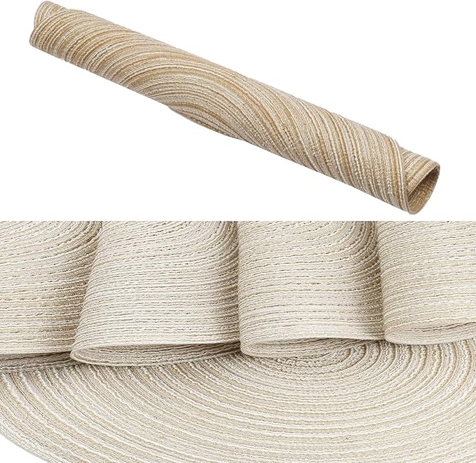 Placemats,Round Placemats for Dining Table Set of 4, Woven Kitchen Table Mats Diameter 15 inch (Beige, 4)